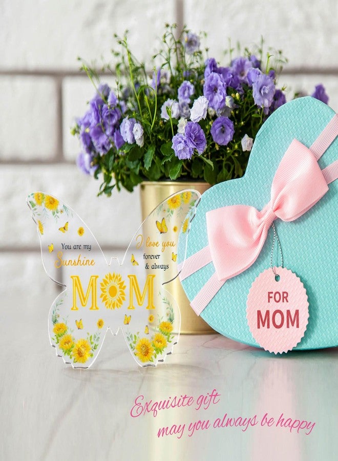 Rohseson Gifts for Mom, Unique Mothers Day Gifts from Daughter Son, Engraved Butterfly-shaped Acrlic Keepsake Mom Presents 5X3.8 inch-Heartwarming Mom Birthday gift, Christmas, Thanksgiving (big yellow) - Image 3